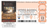Décimo del sorteo de Lotería Nacional del 12 de Noviembre de 2016