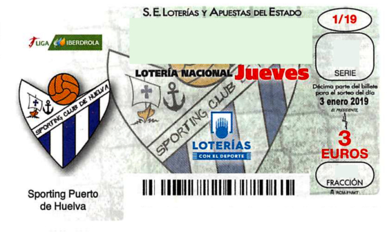 Décimo del sorteo de Lotería Nacional del 3 de Enero de 2019