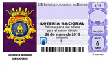 Décimo del sorteo de Lotería Nacional del 26 de Enero de 2019