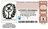 Décimo del sorteo de Lotería Nacional del 9 de Febrero de 2019