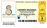 Décimo del sorteo de Lotería Nacional del 2 de Febrero de 2019