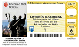 Décimo del sorteo de Lotería Nacional del 20 de Julio de 2019