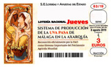Décimo del sorteo de Lotería Nacional del 8 de Agosto de 2019