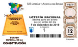 Décimo del sorteo de Lotería Nacional del 7 de Diciembre de 2019