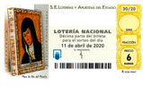 Décimo del sorteo de Lotería Nacional del 4 de Julio de 2020