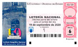 Décimo del sorteo de Lotería Nacional del 19 de Septiembre de 2020