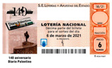 Décimo del sorteo de Lotería Nacional del 6 de Marzo de 2021
