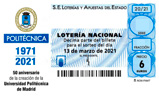 Décimo del sorteo de Lotería Nacional del 13 de Marzo de 2021