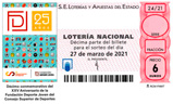 Décimo del sorteo de Lotería Nacional del 27 de Marzo de 2021
