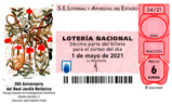 Décimo del sorteo de Lotería Nacional del 1 de Mayo de 2021