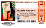 Décimo del sorteo de Lotería Nacional del 25 de Septiembre de 2021