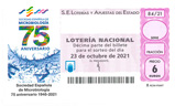 Décimo del sorteo de Lotería Nacional del 23 de Octubre de 2021