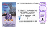 Décimo del sorteo de Lotería Nacional del 28 de Mayo de 2022