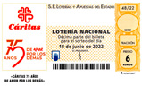 Décimo del sorteo de Lotería Nacional del 18 de Junio de 2022