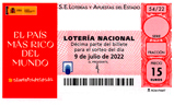 Décimo del sorteo de Lotería Nacional del 9 de Julio de 2022