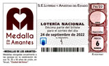 Décimo del sorteo de Lotería Nacional del 24 de Septiembre de 2022