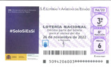 Décimo del sorteo de Lotería Nacional del 26 de Noviembre de 2022