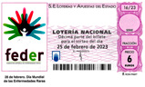 Décimo del sorteo de Lotería Nacional del 25 de Febrero de 2023