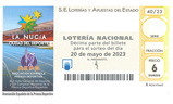 Décimo del sorteo de Lotería Nacional del 20 de Mayo de 2023