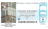 Décimo del sorteo de Lotería Nacional del 27 de Mayo de 2023