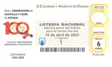 Décimo del sorteo de Lotería Nacional del 15 de Abril de 2023