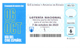 Décimo del sorteo de Lotería Nacional del 7 de Octubre de 2023