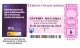 Décimo del sorteo de Lotería Nacional del 25 de Noviembre de 2023
