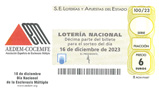 Décimo del sorteo de Lotería Nacional del 16 de Diciembre de 2023