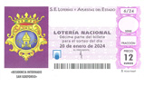 Décimo del sorteo de Lotería Nacional del 20 de Enero de 2024