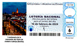 Décimo del sorteo de Lotería Nacional del 10 de Febrero de 2024