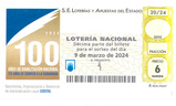 Décimo del sorteo de Lotería Nacional del 9 de Marzo de 2024