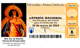 Décimo del sorteo de Lotería Nacional del 30 de Marzo de 2024