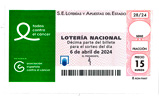Décimo del sorteo de Lotería Nacional del 6 de Abril de 2024