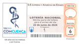 Décimo del sorteo de Lotería Nacional del 22 de Junio de 2024