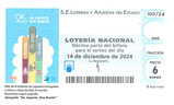 Décimo del sorteo de Lotería Nacional del 14 de Diciembre de 2024