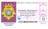 Décimo del sorteo de Lotería Nacional del 18 de Enero de 2025