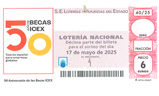 Décimo del sorteo de Lotería Nacional del 17 de Mayo de 2025