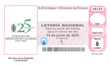 Décimo del sorteo de Lotería Nacional del 14 de Junio de 2025