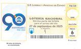 Décimo del sorteo de Lotería Nacional del 27 de Septiembre de 2025