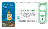 Décimo del sorteo de Lotería Nacional del 4 de Octubre de 2025