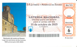 Décimo del sorteo de Lotería Nacional del 25 de Octubre de 2025