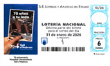 Décimo del sorteo de Lotería Nacional del 31 de Enero de 2026