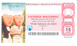 Décimo del sorteo de Lotería Nacional del 14 de Febrero de 2026