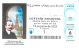 Décimo del sorteo de Lotería Nacional del 13 de Junio de 2026