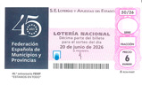Décimo del sorteo de Lotería Nacional del 20 de Junio de 2026