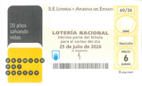 Décimo del sorteo de Lotería Nacional del 25 de Julio de 2026