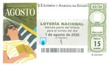 Décimo del sorteo de Lotería Nacional del 1 de Agosto de 2026