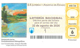 Décimo del sorteo de Lotería Nacional del 22 de Agosto de 2026