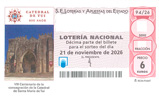 Décimo del sorteo de Lotería Nacional del 21 de Noviembre de 2026